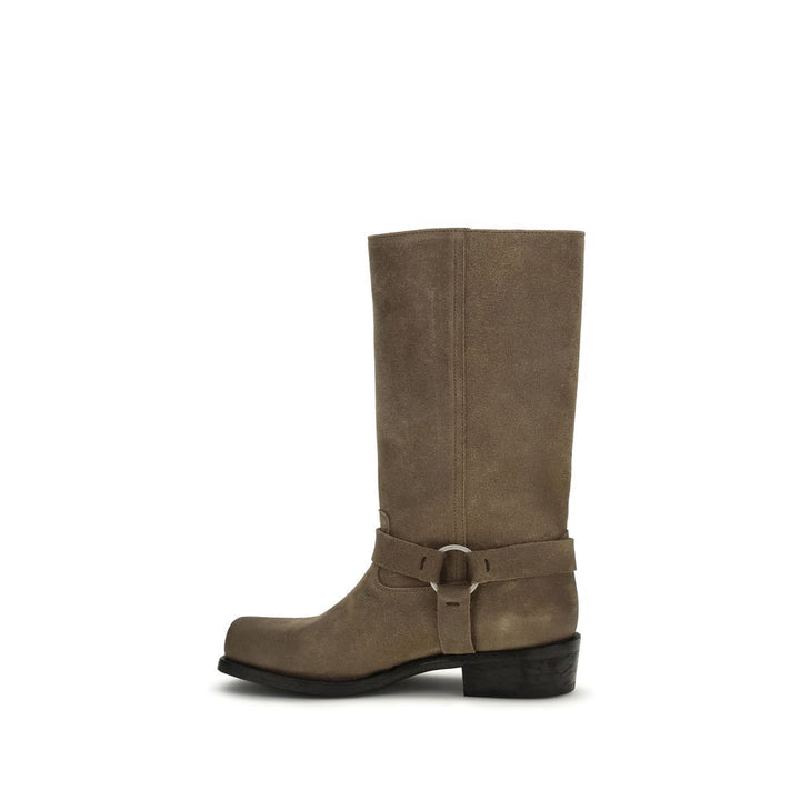 Women’s Golden Goose Beige Calf Leather Bos Taurus Lace-up Boots