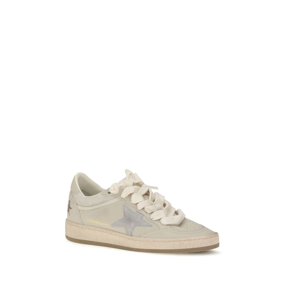 Women’s Golden Goose Beige Calf Leather Bos Taurus Low Top Sneakers
