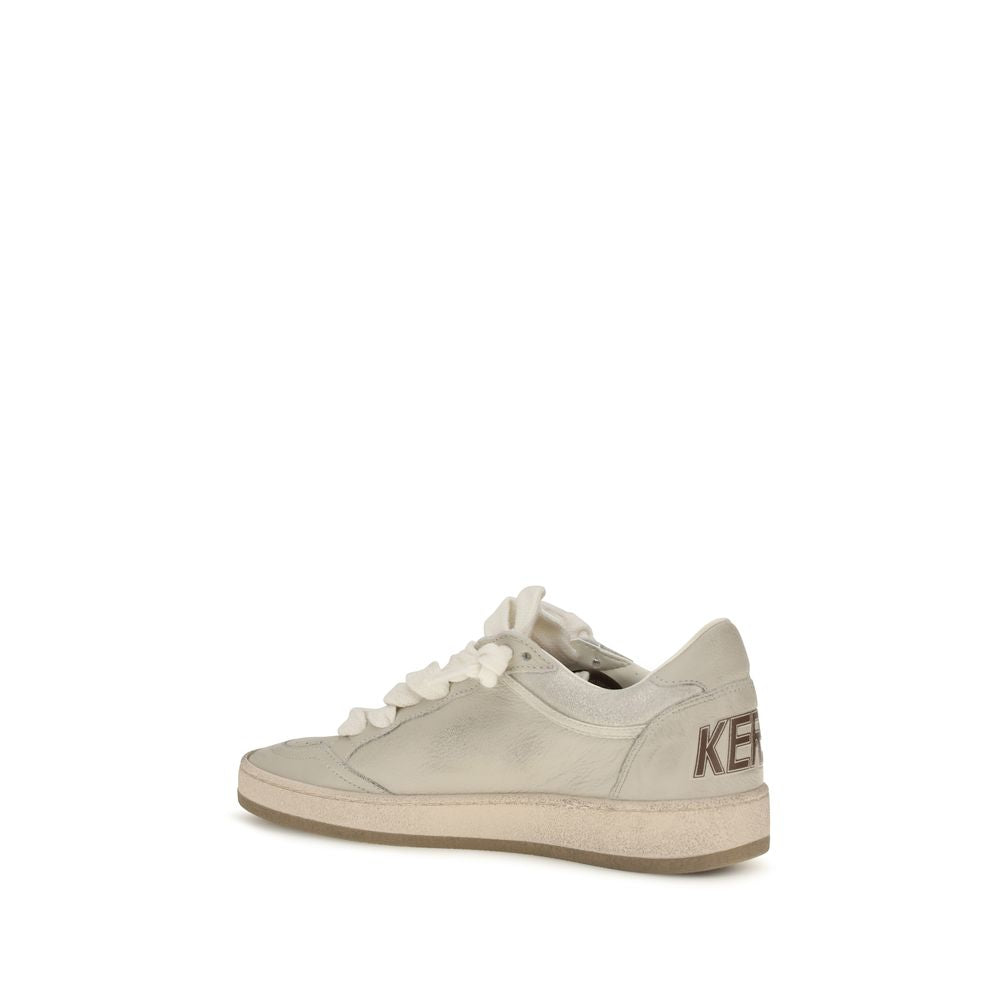 Women’s Golden Goose Beige Calf Leather Bos Taurus Low Top Sneakers