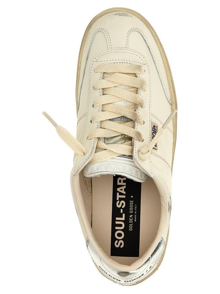 Golden Goose Silver Lamb Leather Low Top Sneakers