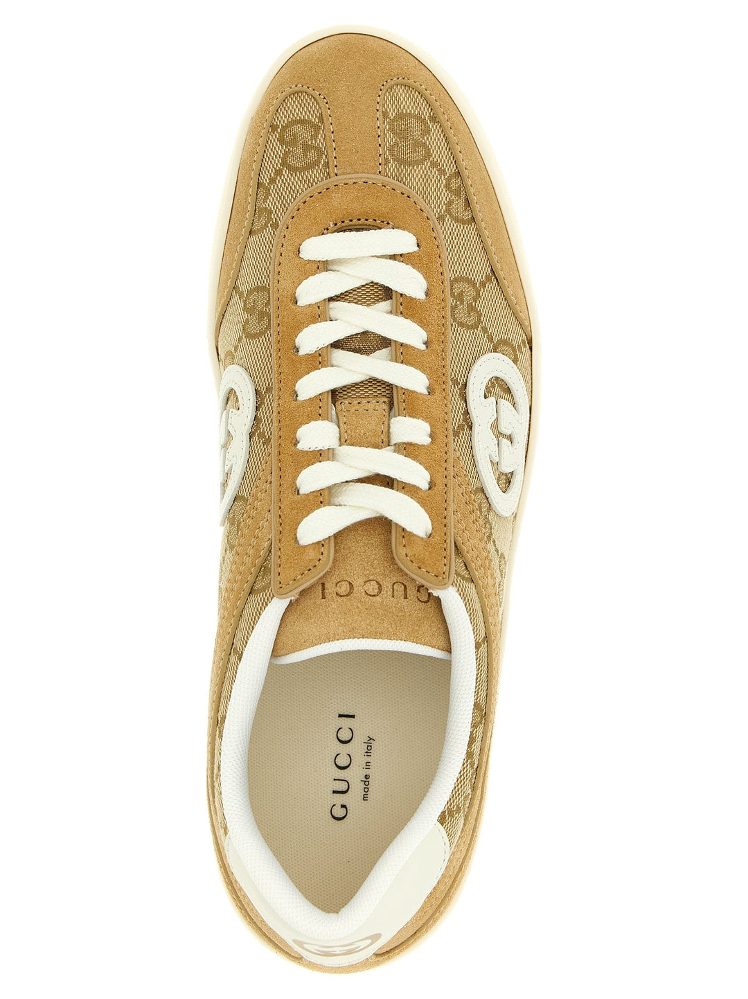 Gucci Beige Calfskin Low Top Sneakers