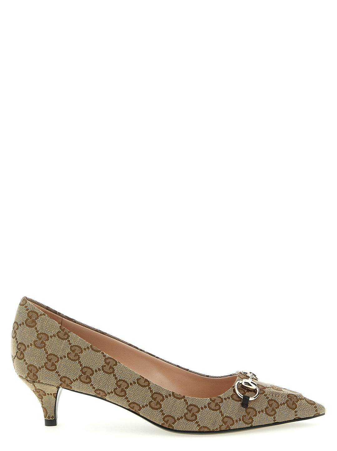 Women’s Gucci Beige Polyester Mid Heel Pumps