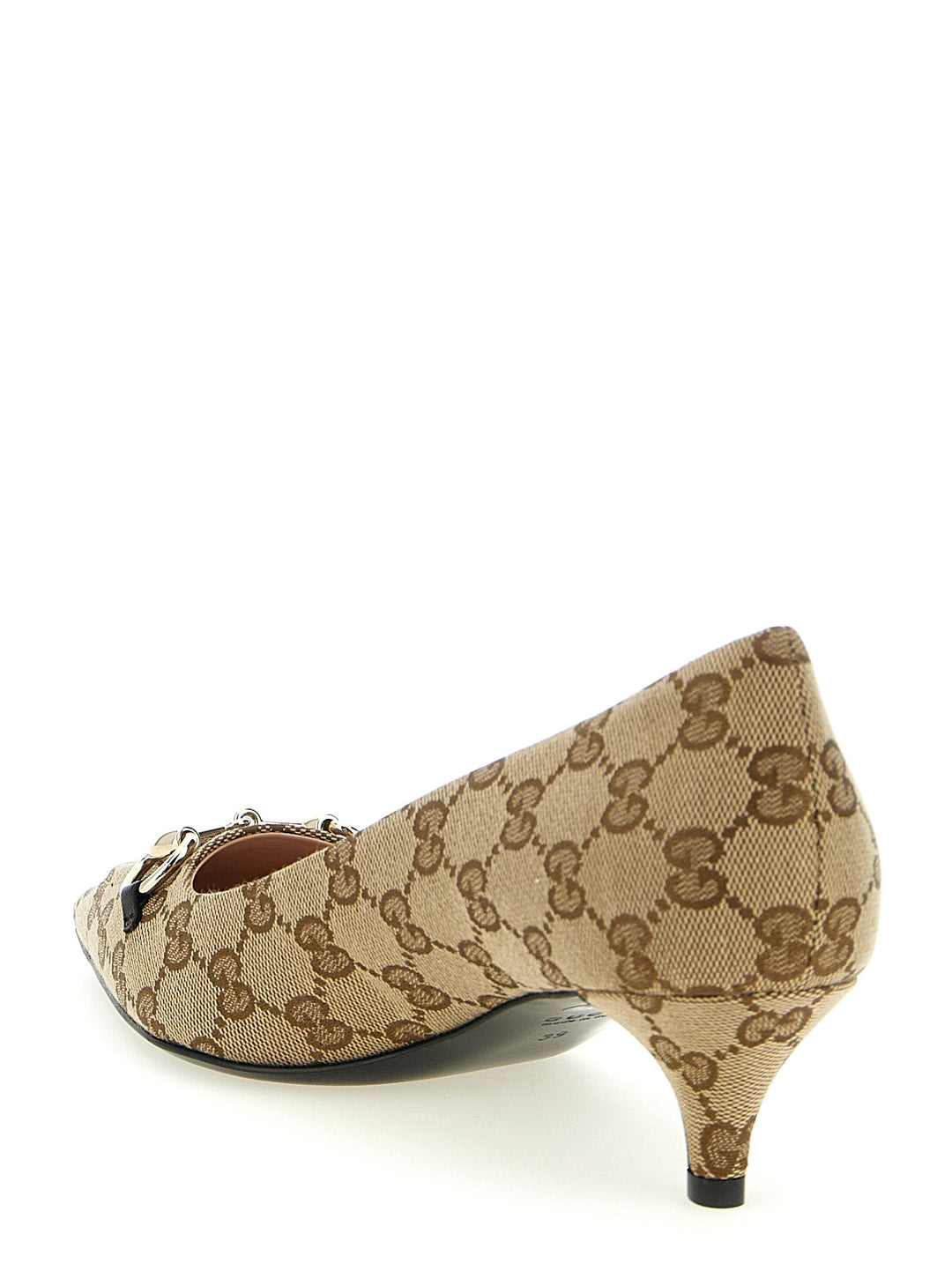 Women’s Gucci Beige Polyester Mid Heel Pumps