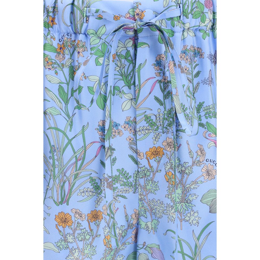 Women’s Gucci Blue Silk Bermuda Shorts