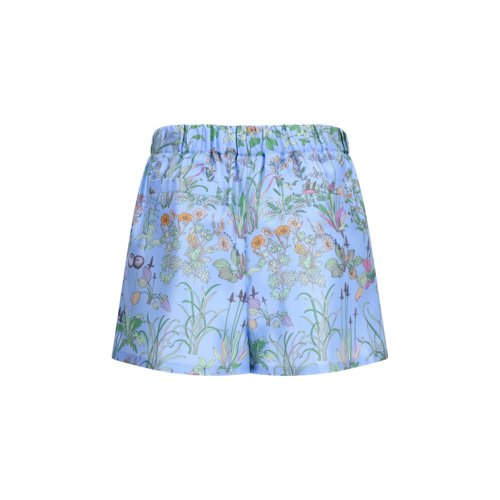 Women’s Gucci Blue Silk Bermuda Shorts