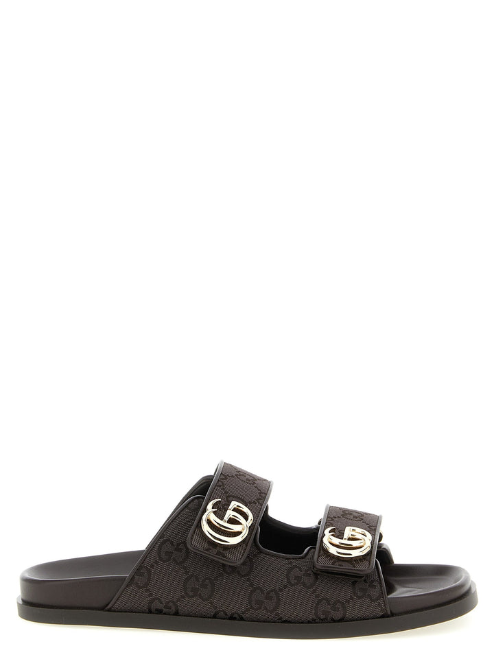 Women’s Gucci Brown Cotton Slides