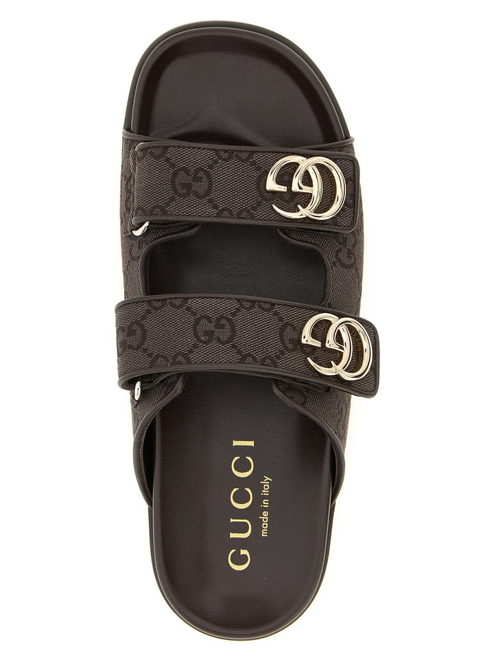 Women’s Gucci Brown Cotton Slides
