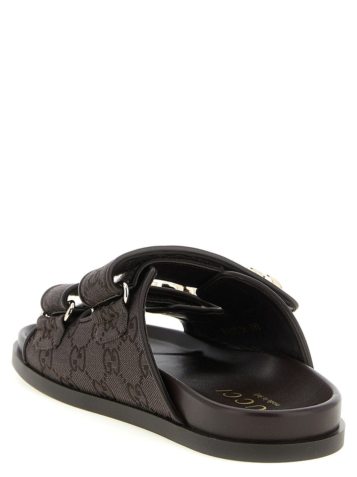 Women’s Gucci Brown Cotton Slides