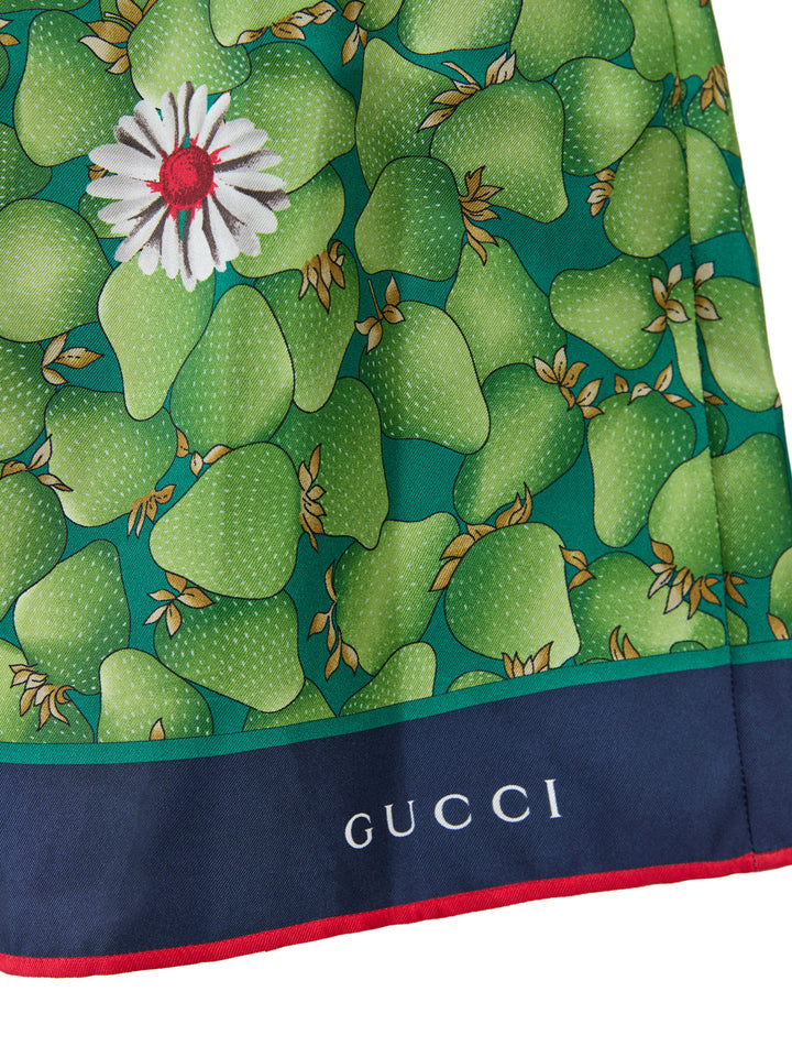 Women’s Gucci Green Flower Printed Silk Shorts