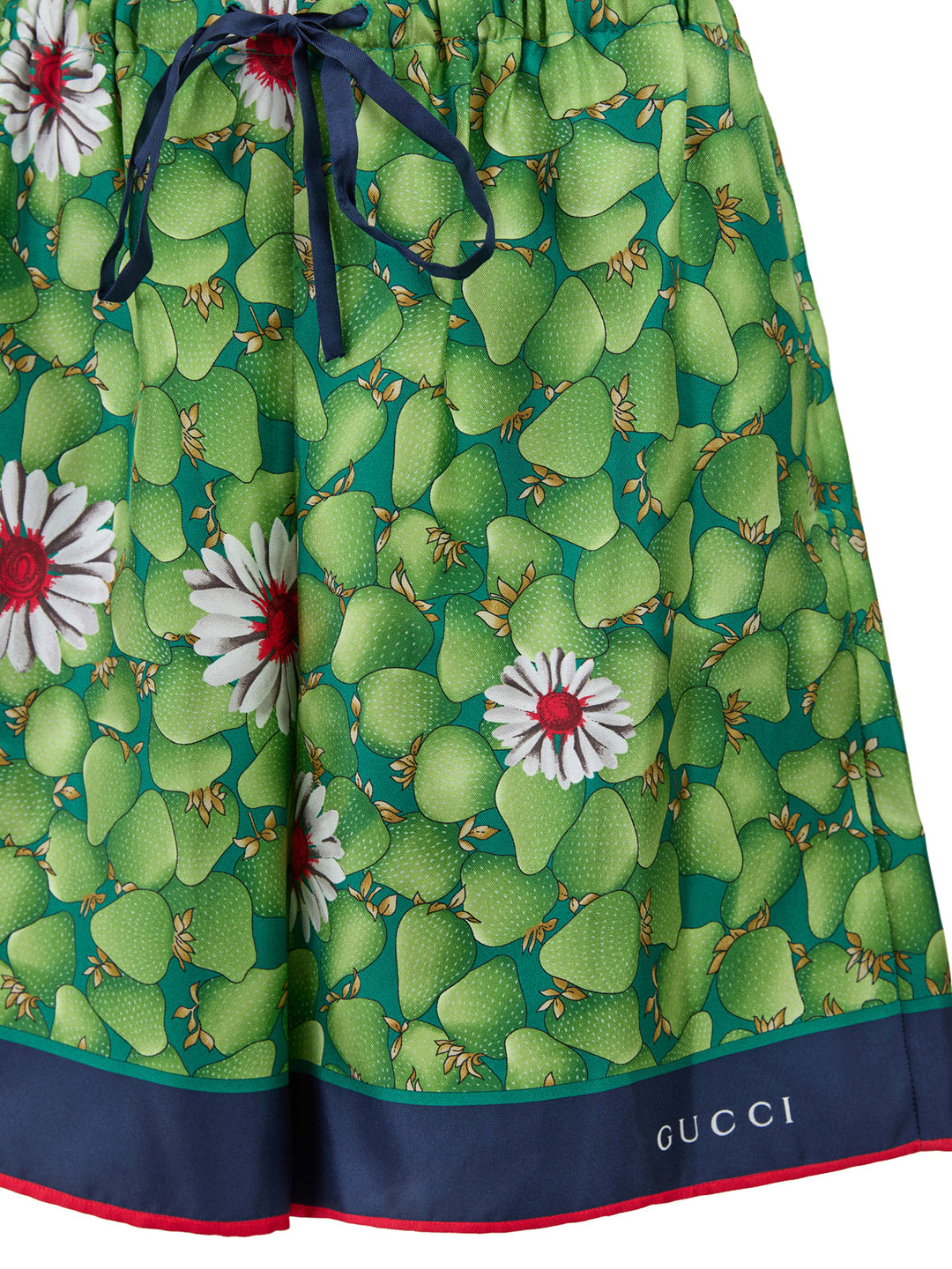 Women’s Gucci Green Flower Printed Silk Shorts