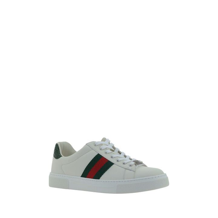 Women’s Gucci White Calf Leather Bos Taurus Low Top Sneakers