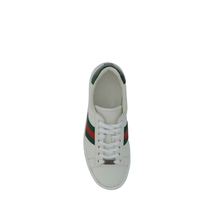 Women’s Gucci White Calf Leather Bos Taurus Low Top Sneakers