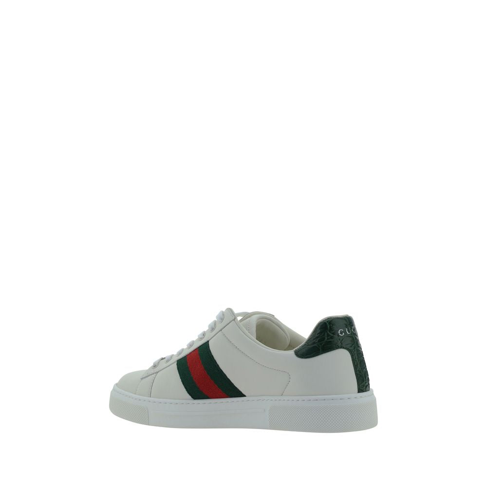 Women’s Gucci White Calf Leather Bos Taurus Low Top Sneakers
