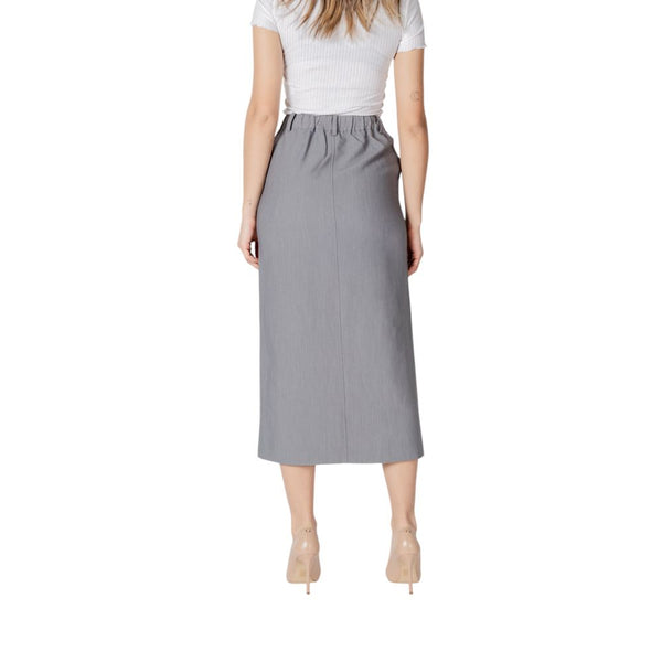 Women’s Ichi Gray Polyester Long Skirt