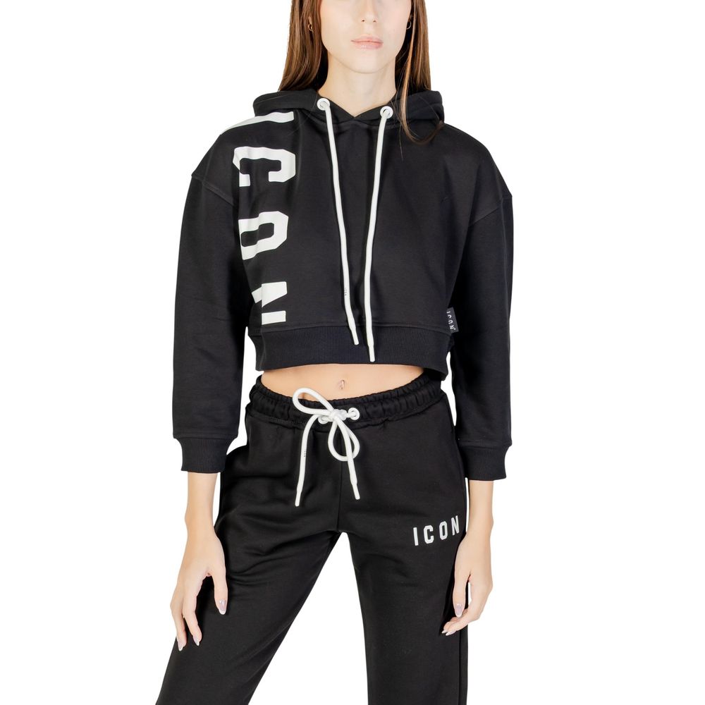 Women’s Icon Black Cotton Hoodie