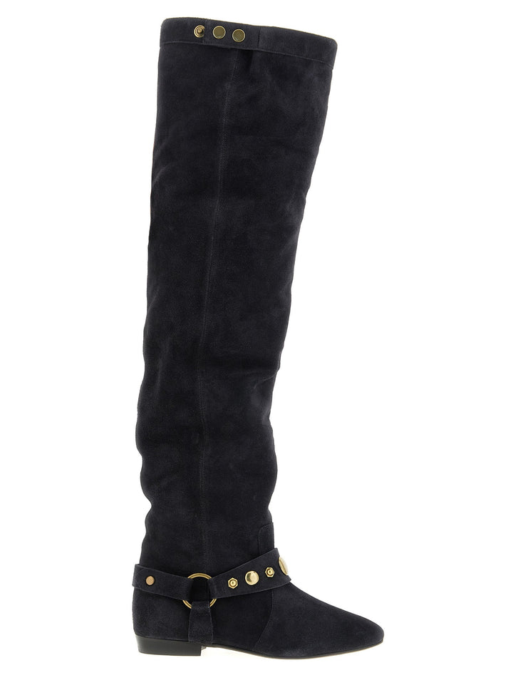 Women’s Isabel Marant Black Calfskin Over the Knee