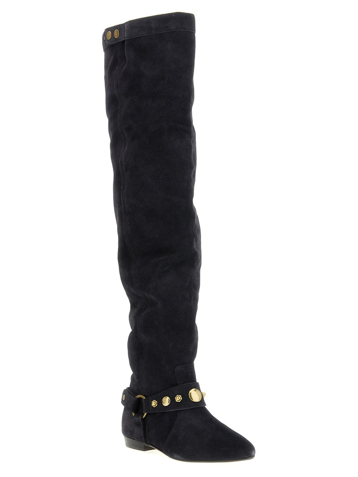 Women’s Isabel Marant Black Calfskin Over the Knee
