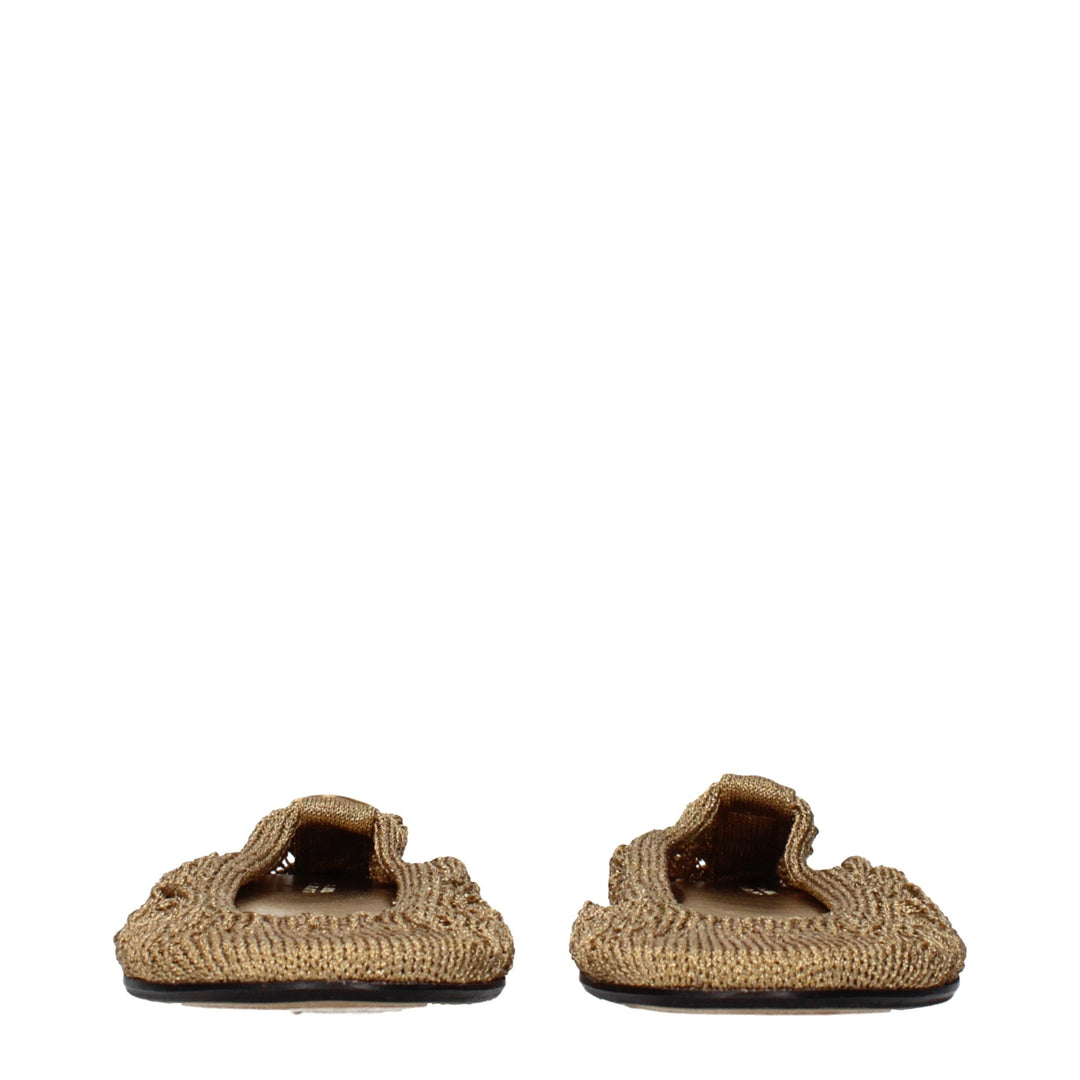 Women’s Isabel Marant Gold Fabric Ballet Flats