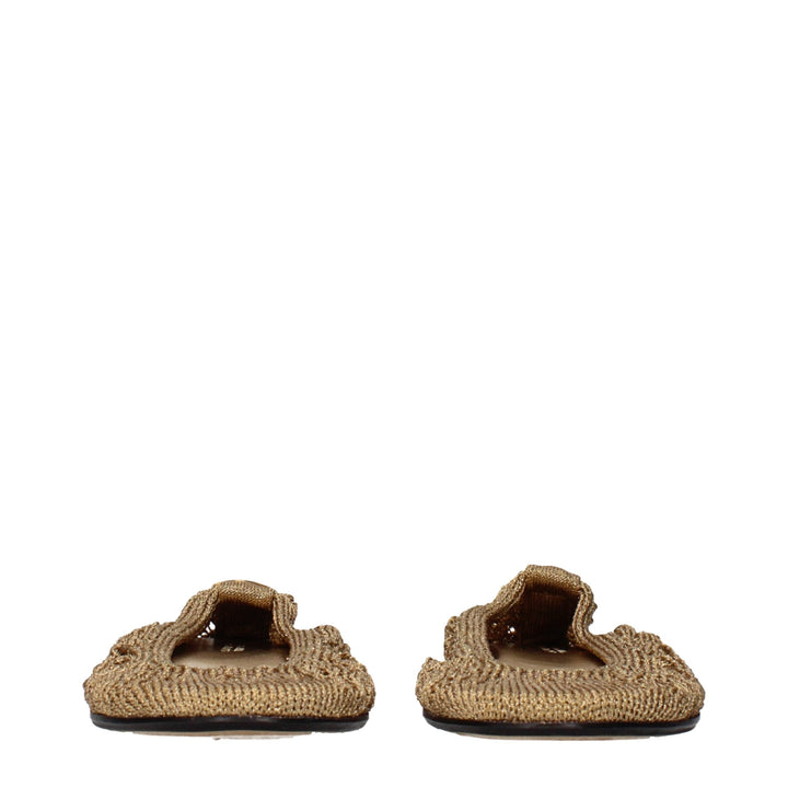 Women’s Isabel Marant Gold Fabric Ballet Flats