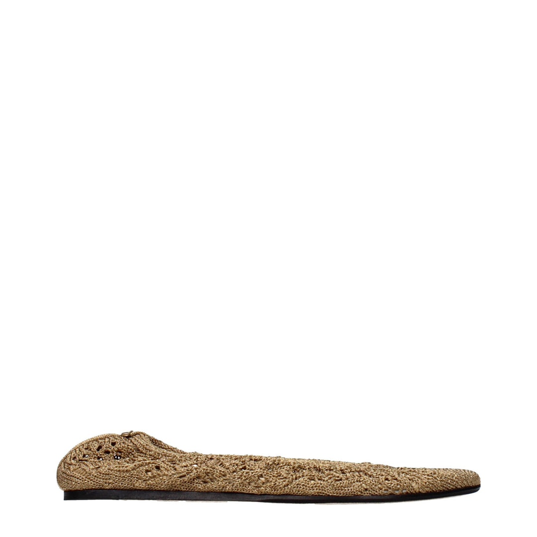 Women’s Isabel Marant Gold Fabric Ballet Flats