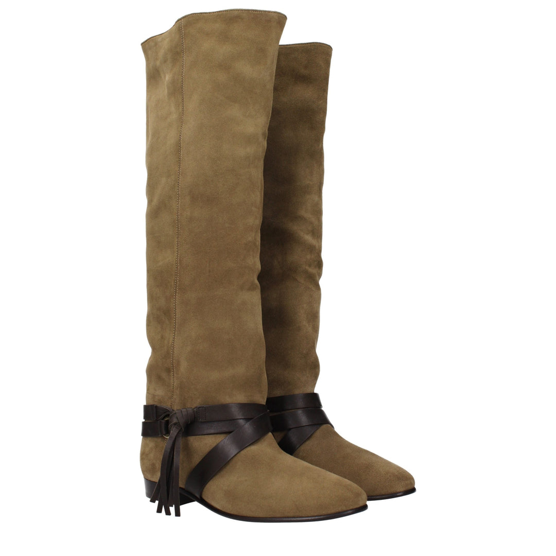 Women’s Isabel Marant Green Leather Over the Knee
