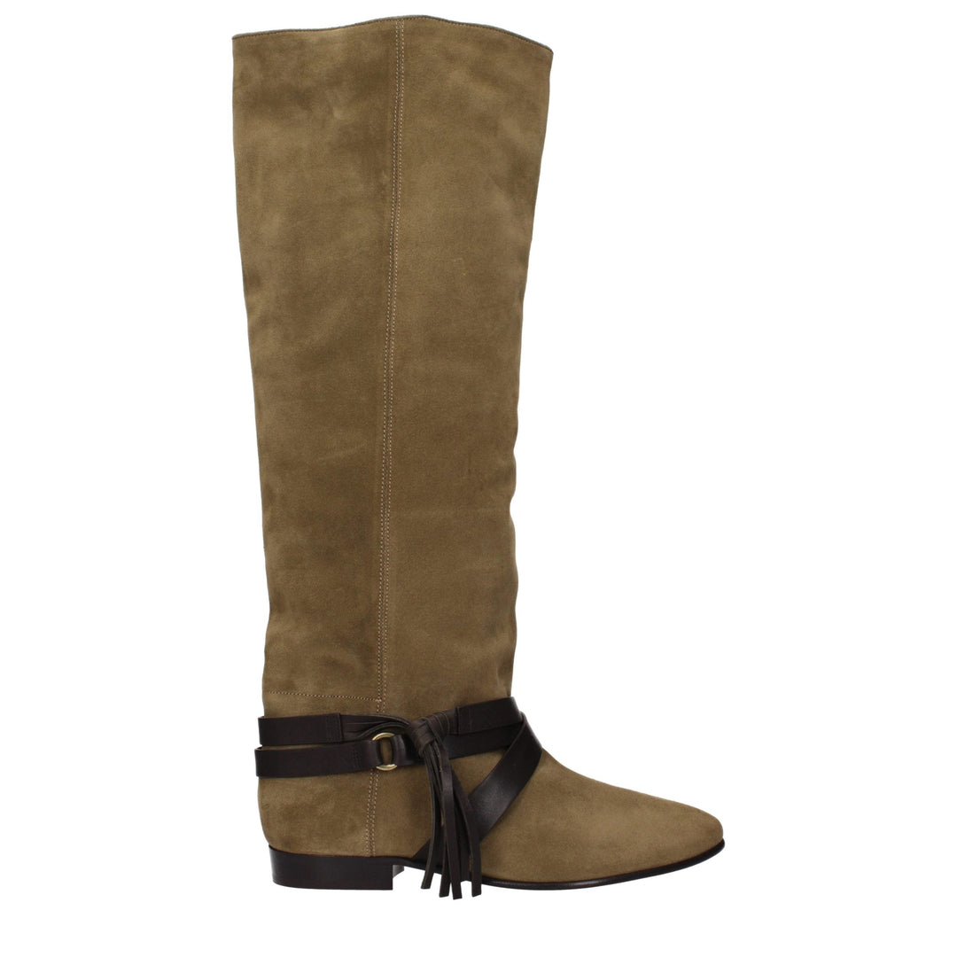 Women’s Isabel Marant Green Leather Over the Knee