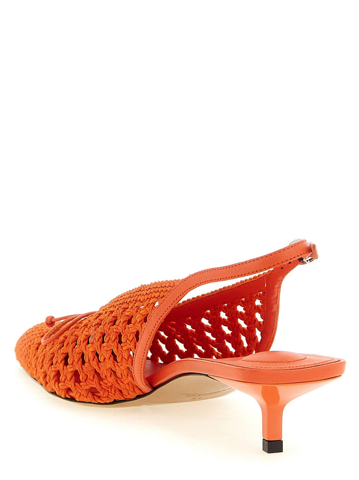 Women’s Jacquemus Orange Polyester Mid Heel Pumps