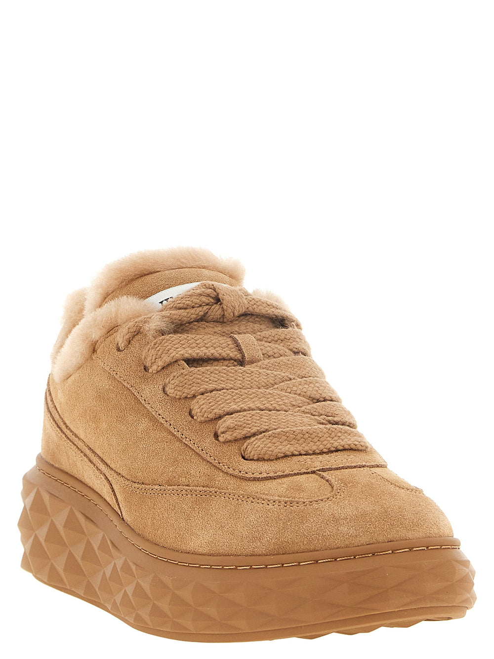 Women’s Jimmy Choo Beige Lamb Leather Chunky Sneakers