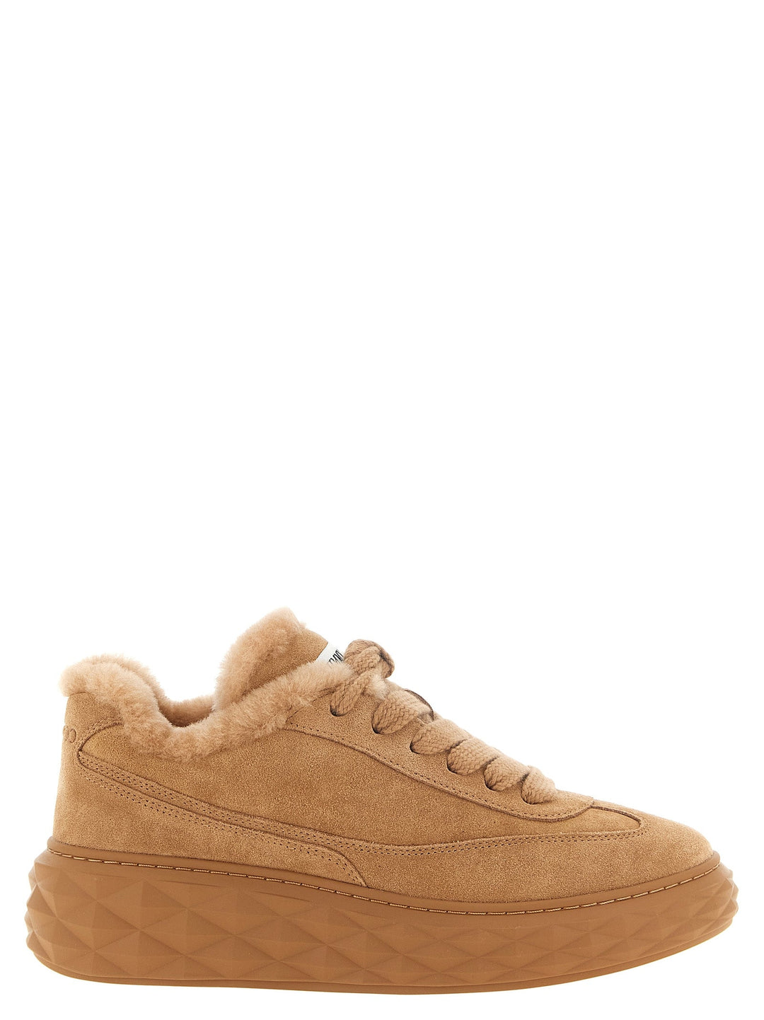 Women’s Jimmy Choo Beige Lamb Leather Chunky Sneakers