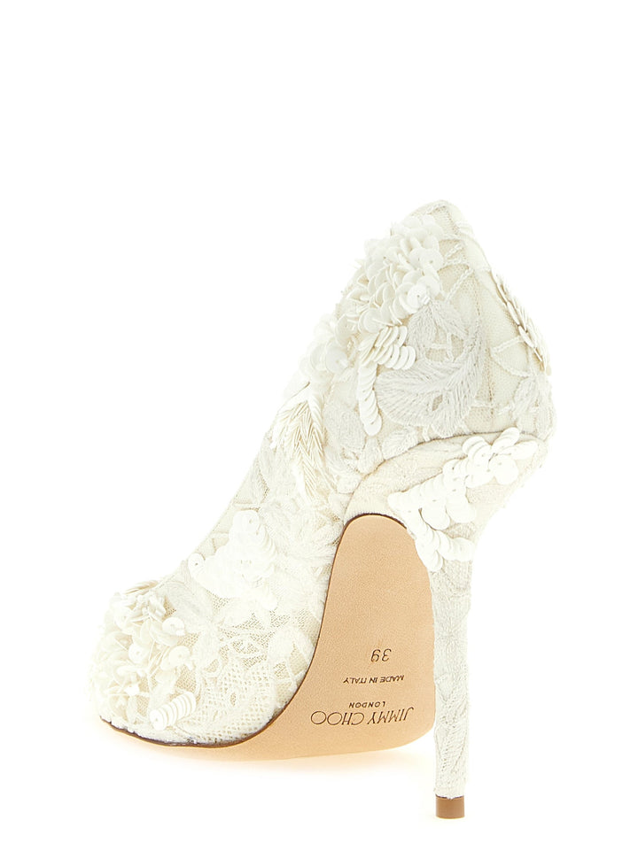 Women’s Jimmy Choo Beige Tencel High Heel Pumps