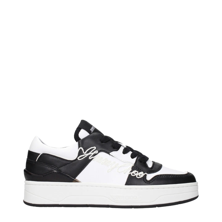 Jimmy Choo Black Leather Low Top Sneakers
