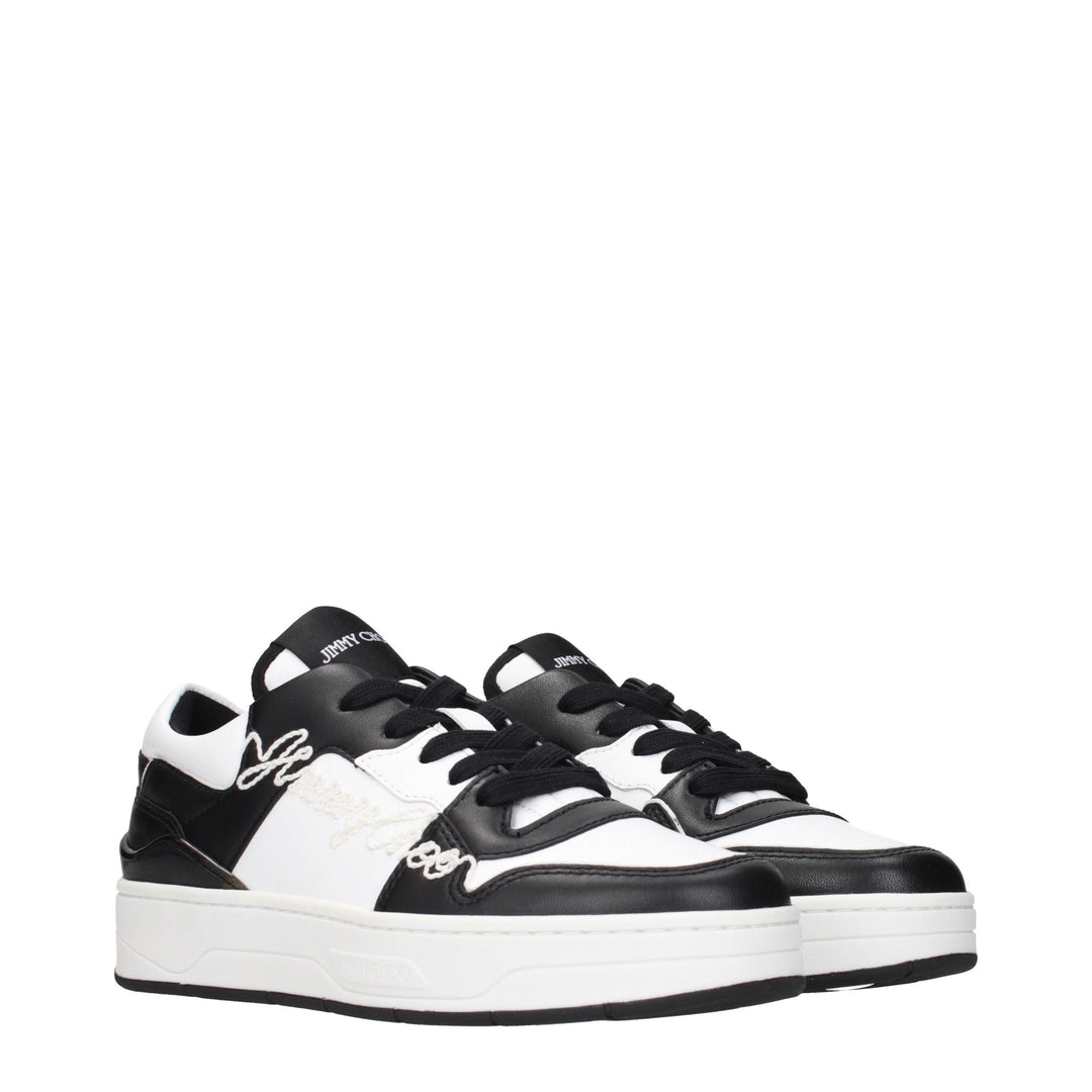 Jimmy Choo Black Leather Low Top Sneakers