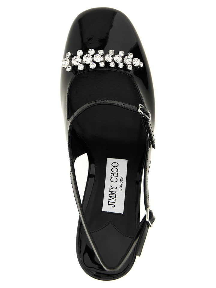 Women’s Jimmy Choo Black Leather Mid Heel Pumps