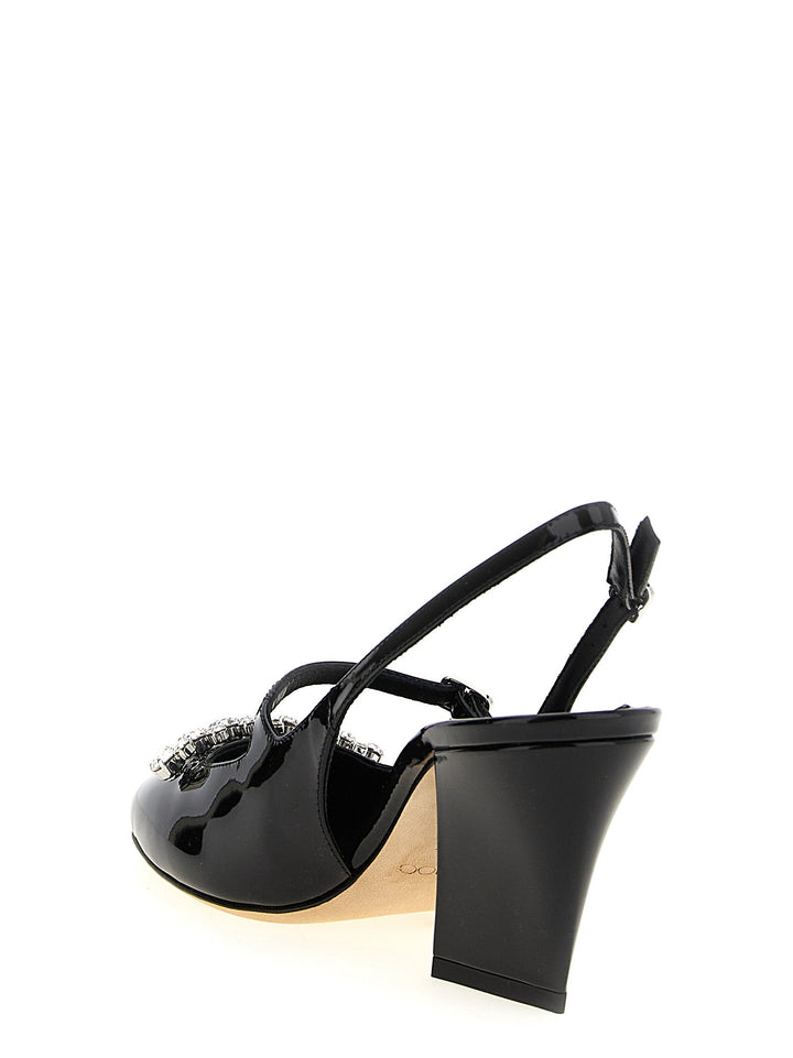 Women’s Jimmy Choo Black Leather Mid Heel Pumps