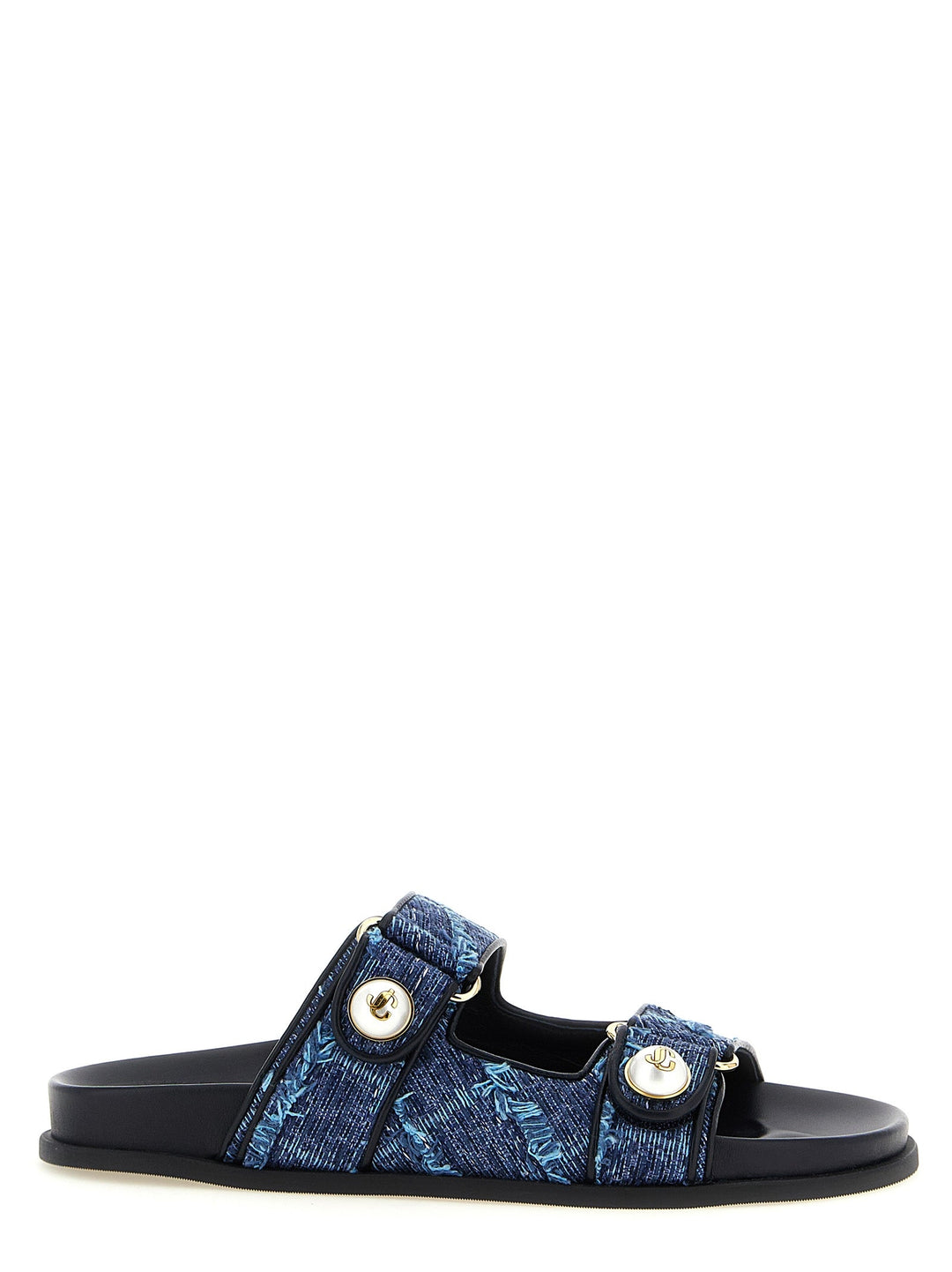 Women’s Jimmy Choo Blue Tencel Slides