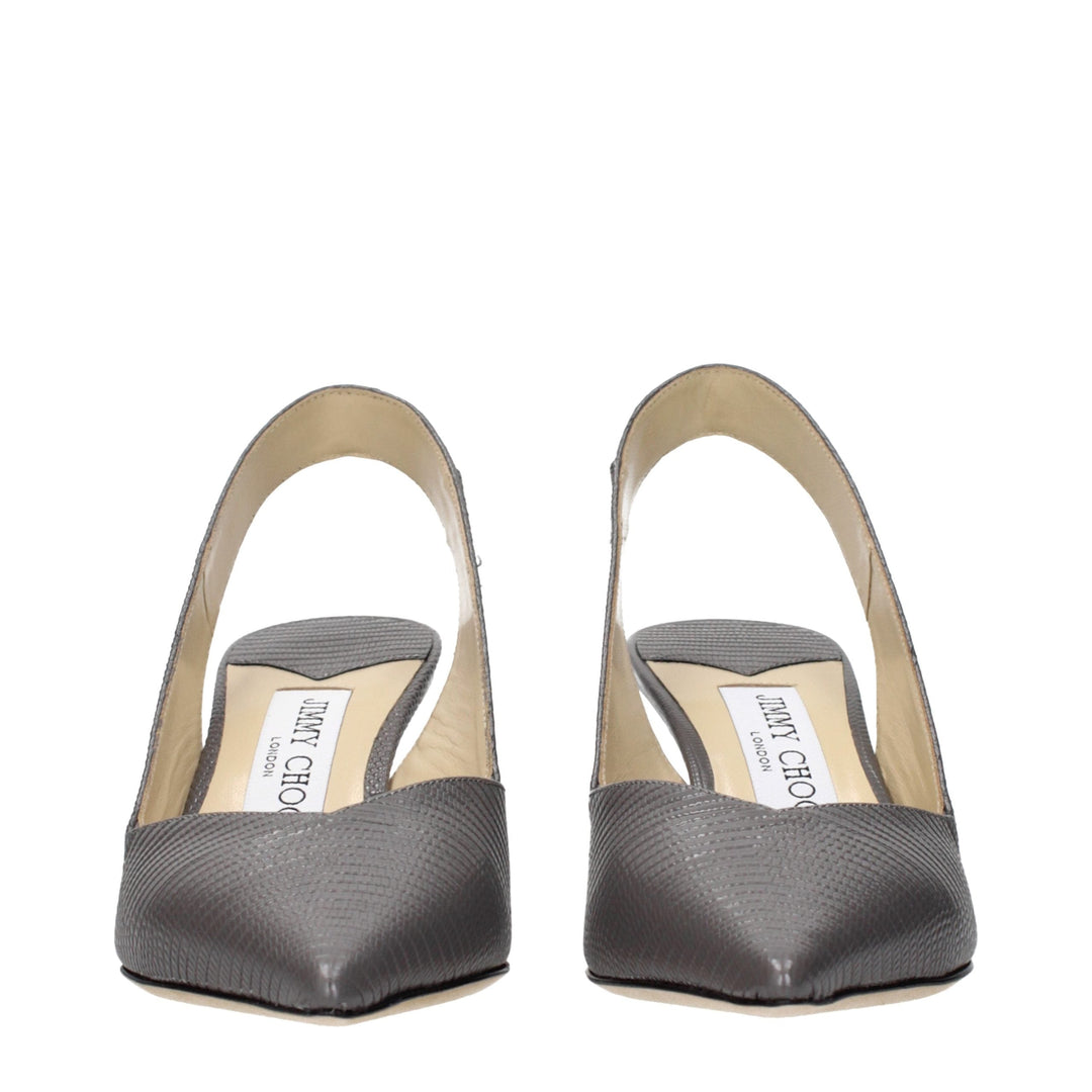 Women’s Jimmy Choo Gray Leather High Heel Pumps