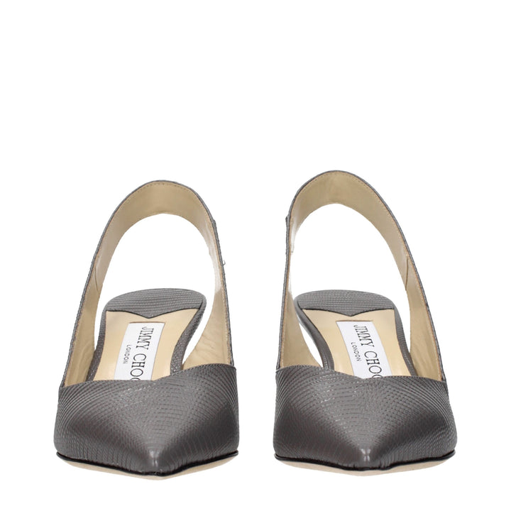 Women’s Jimmy Choo Gray Leather High Heel Pumps