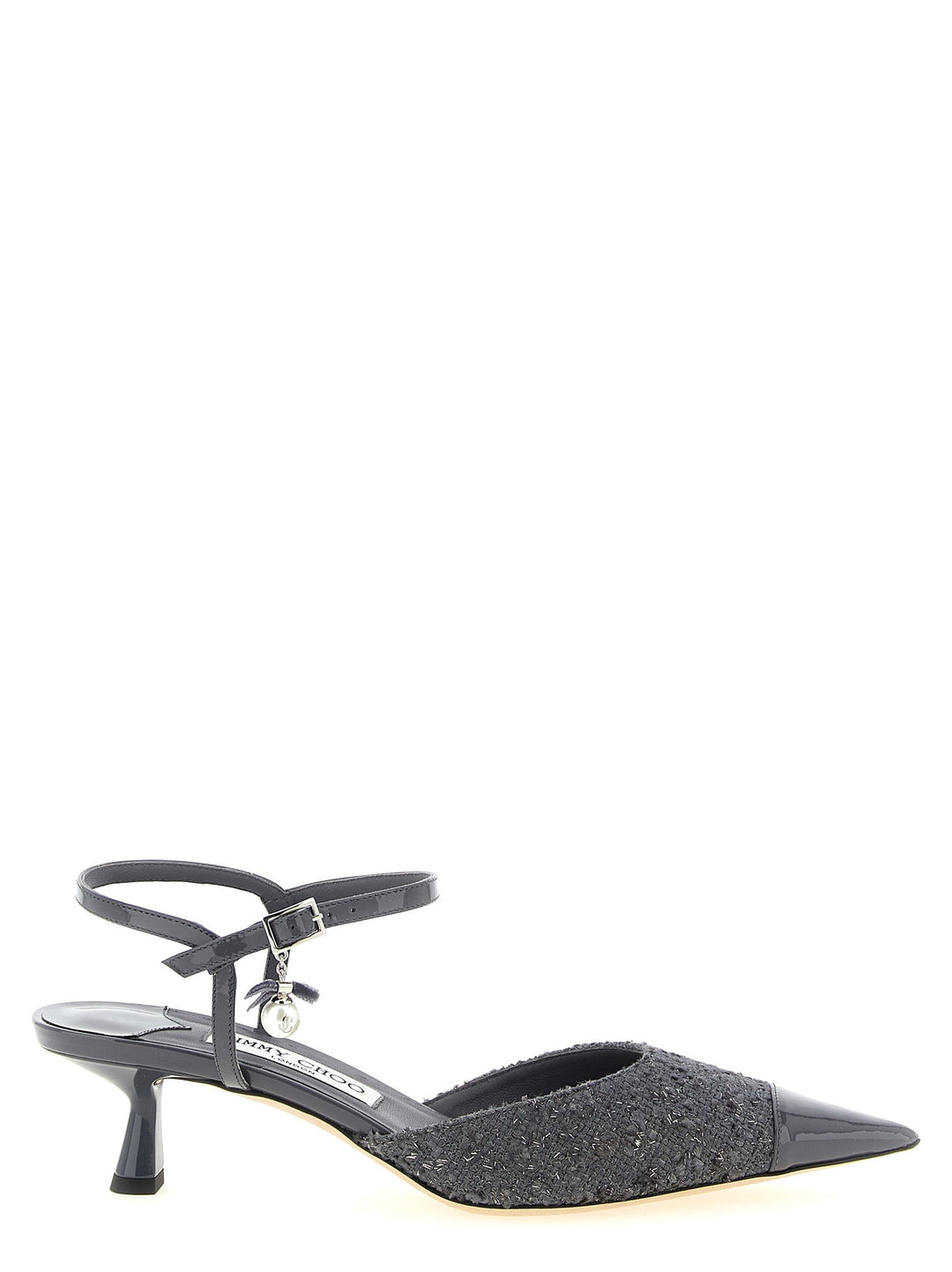Women’s Jimmy Choo Gray Tencel Mid Heel Pumps