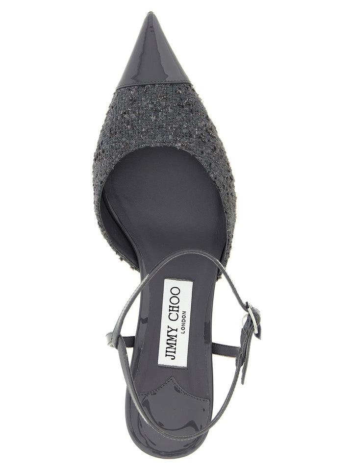 Women’s Jimmy Choo Gray Tencel Mid Heel Pumps