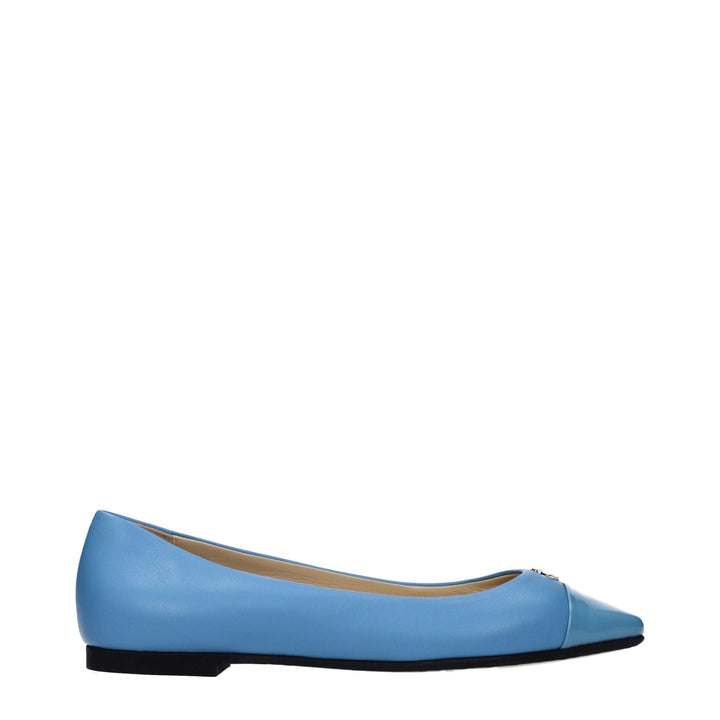 Women’s Jimmy Choo Light Blue Leather Ballet Flats
