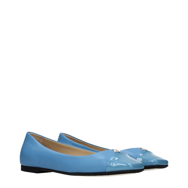 Women’s Jimmy Choo Light Blue Leather Ballet Flats