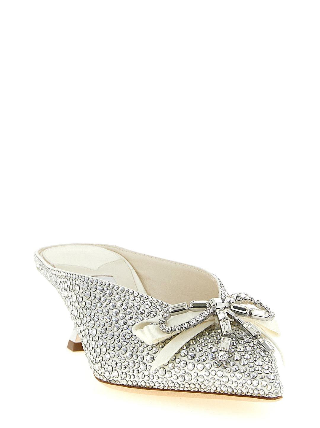 Women’s Jimmy Choo Silver Tencel Mid Heel Pumps