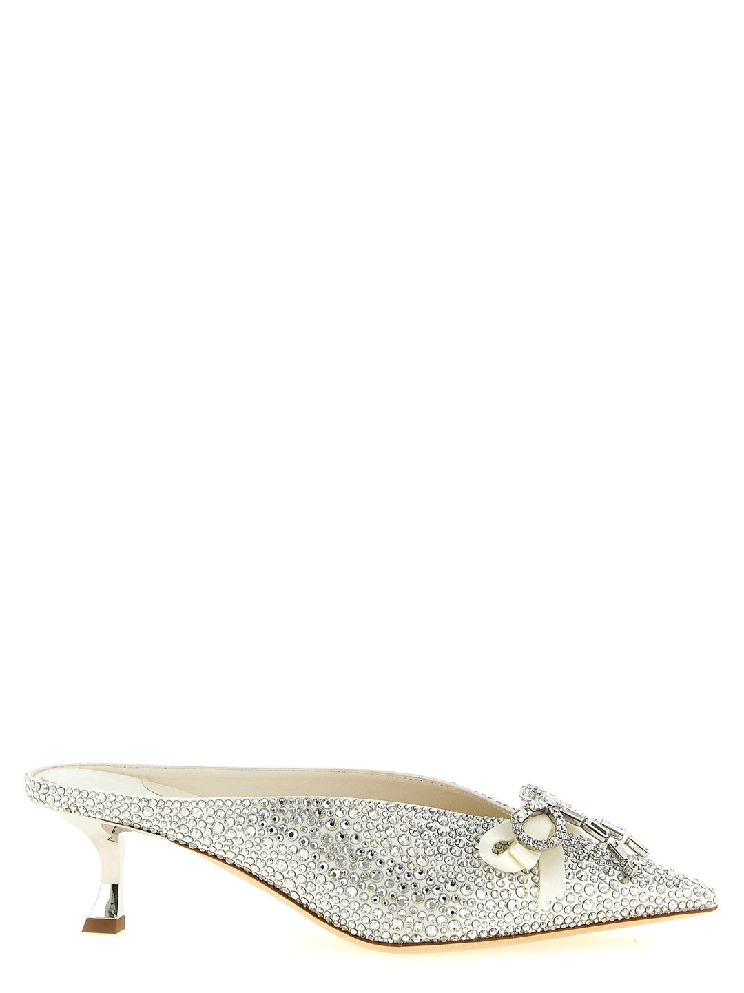 Women’s Jimmy Choo Silver Tencel Mid Heel Pumps
