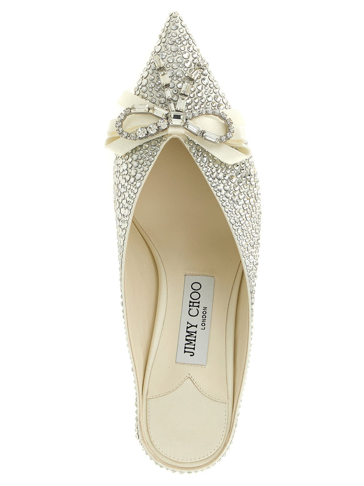 Women’s Jimmy Choo Silver Tencel Mid Heel Pumps