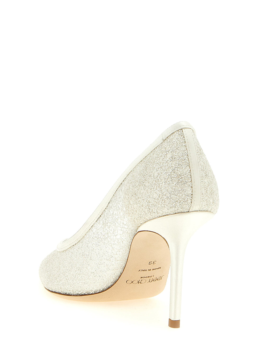 Women’s Jimmy Choo White Tencel High Heel Pumps