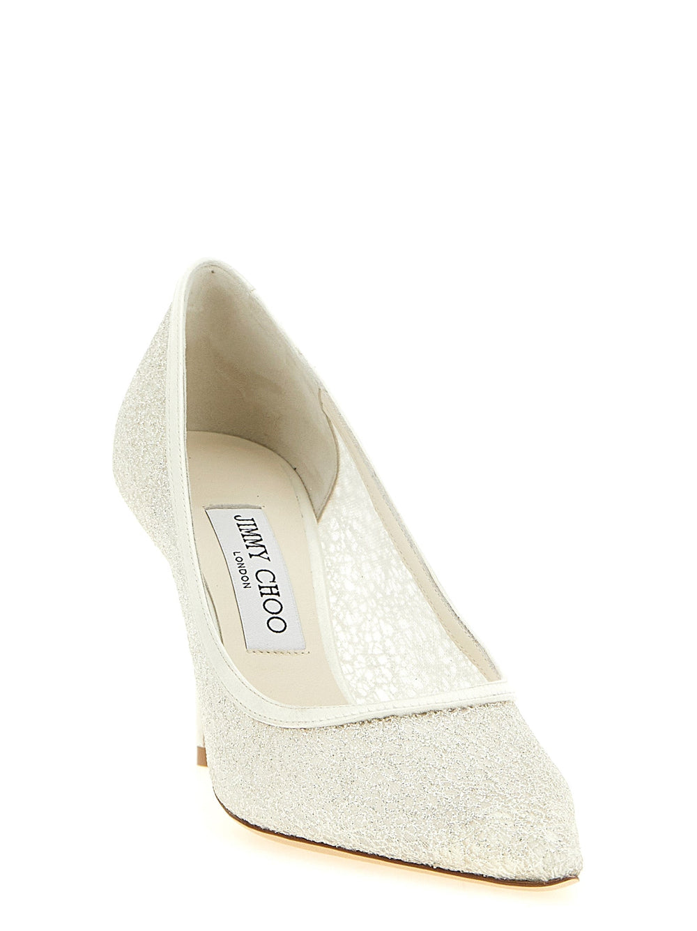 Women’s Jimmy Choo White Tencel High Heel Pumps