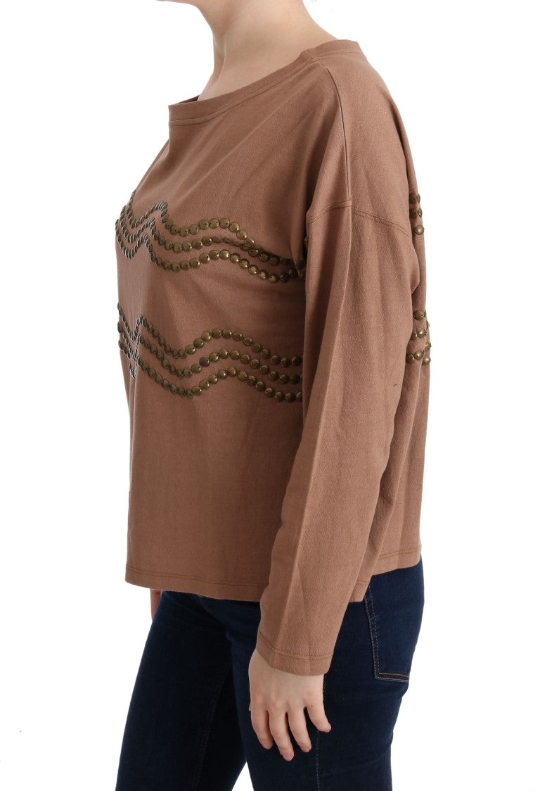 Women’s John Galliano Brown Cotton Studded Sweater