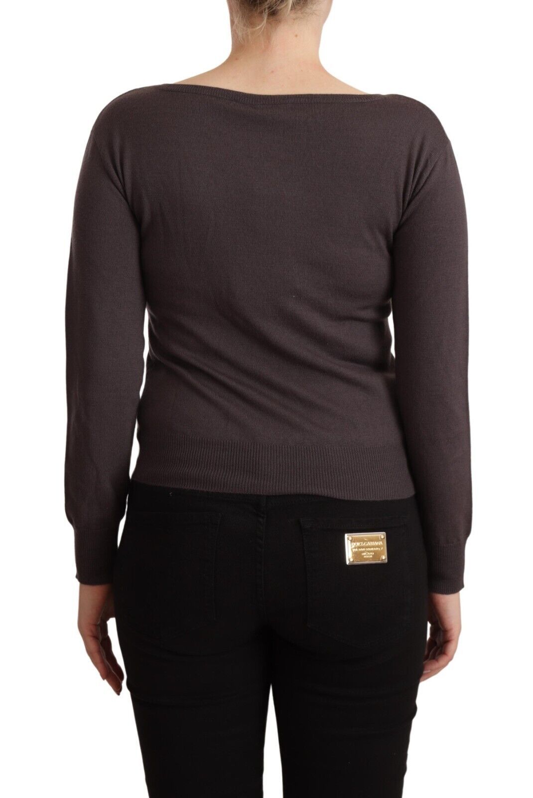 Women’s John Galliano Brown Wool Sequined Long Sleeves Pullover Sweater