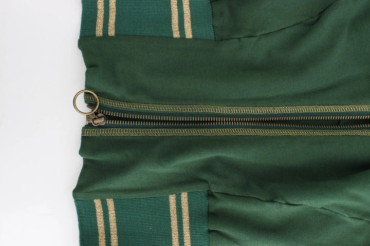 Women’s John Galliano Green Mock Zip Cardigan Sweatshirt Sweater Jacket