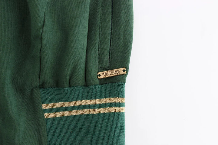 Women’s John Galliano Green Mock Zip Cardigan Sweatshirt Sweater Jacket